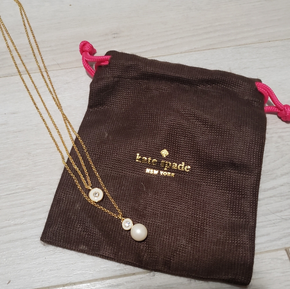 Kate Spade Pearly Delight double pendant necklace